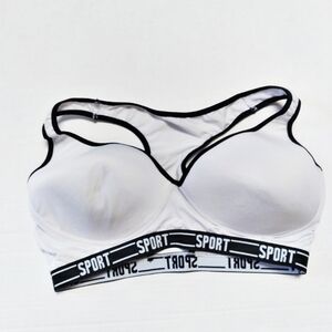 Bodyform Lightly Padded White & Black Sports Bra